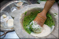 Preparing Genovese Pesto
